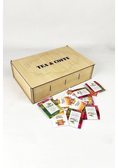 Tr 8 Bölmeli Ahşap Çay Kutusu Bitki Çayı Saklama Kabı Akçaağaç , Kututrakçacaybox Genel