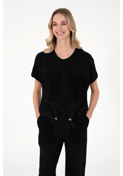 U.S. Polo Assn. Kadın Siyah Bisiklet Yaka Tişört 50300778-VR046