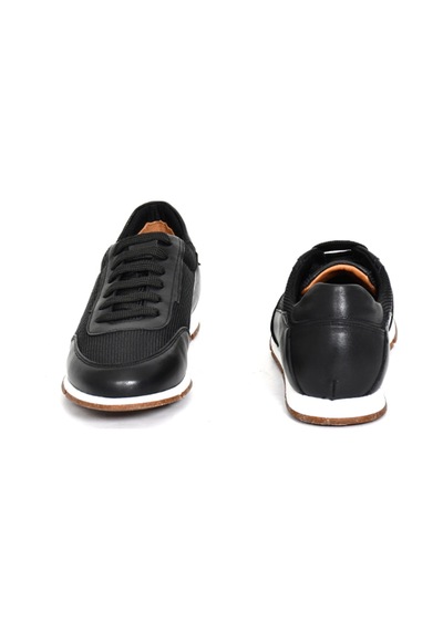 Tuna Hakiki Deri Siyah Erkek Sneaker Ayakkabı - 241338 Siyah