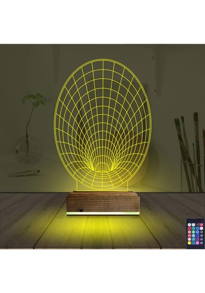 Luvivia Geometrik Dekoratif 3d Lamba - Masa Gece Lambası V10 Şeffaf