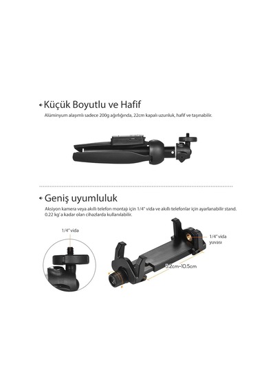 Sanger Sg-2510R Kumandalı Mobil Youtuber Tripod