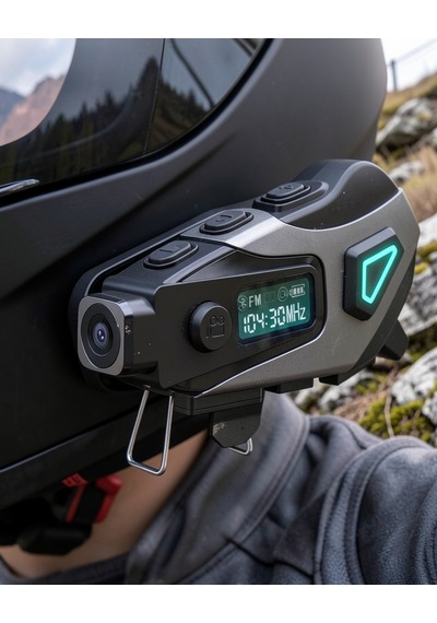 Kask İçine Yerleştirilen Bluetooth Kulaklık Kamera Ve Fenerli Su Geçirmez Model