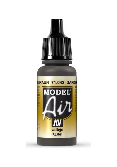 17 Ml. Dark Brown Rlm61 Model Air Serisi Maket Boyası, Vallejo 71042 Standart
