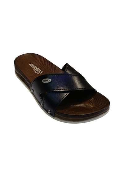 Esem 0309 Z 0001 Kadın Comfort Terlik Siyah Bej