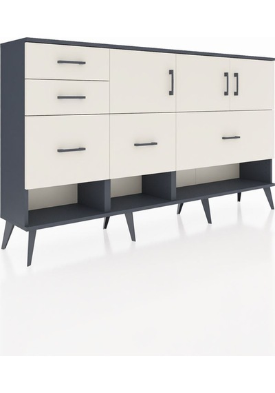 Arges Konsol 3 Raflı 5 Çekmeceli 3 Kapaklı 176x30x99 Antrasit-aytaşı Aytası - Antrasıt Arges Konsol 3 Raflı 5 Çekmeceli 3 Kapaklı 176x30x99 Antrasit-aytaşı Aytası - Antrasıt