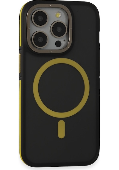 Zengemtx Joko Apple Uyumlu iPhone 14 Pro Max Kılıf Rocky Magsafe Kapak - Siyah-sarı