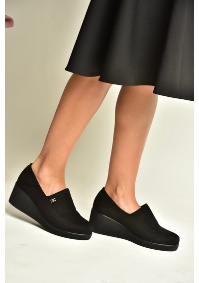 Fox Shoes Z602181602 Siyah Süet Günlük Kadın Ayakkabı
