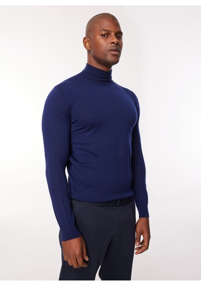 At.p.co Yarım Balıkçı Yaka Slim Fit Koyu Mavi Erkek Kazak A274a07emp-