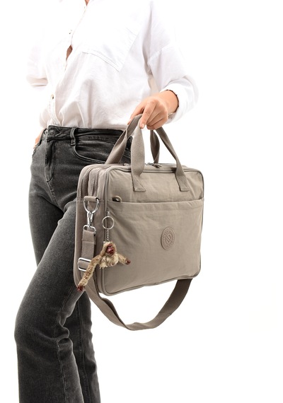 Özer-3027 Sanmorris Unisex Krinkıl Suya Dayanıklı Çapraz-el Askılı Evrak Ve Laptop Çantası Kum