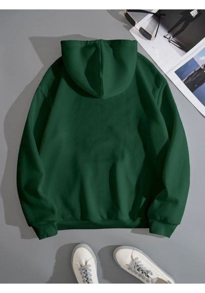San Diego California Sweatshirt - Nefti Yeşil Baskılı Oversize Kışlık Kalın Kapüşonlu Nefti Yeşil