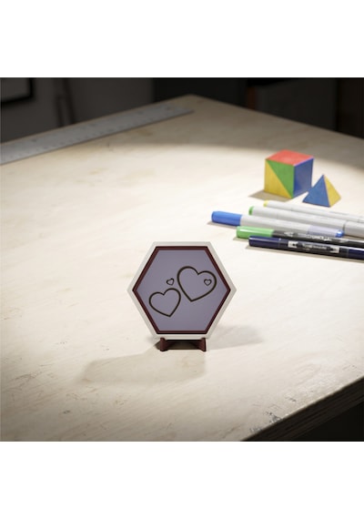 Minimalist İkili Kalp Figürlü Masaüstü Süsü Ofis Köşelerinizi Tamamlayan Zarif Ve Modern Bir Parça 10x10 Cm, Mor
