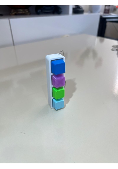 Setra 3d Studio - Premium 4'lü Mekanik Keycap Anahtarlık Çoklu Renk & Blue Switch Rahatlatıcı Atıcı