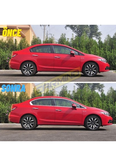 Honda Civic Fb7 Krom Cam Çerçevesi Set 2012-2015 12 Parça