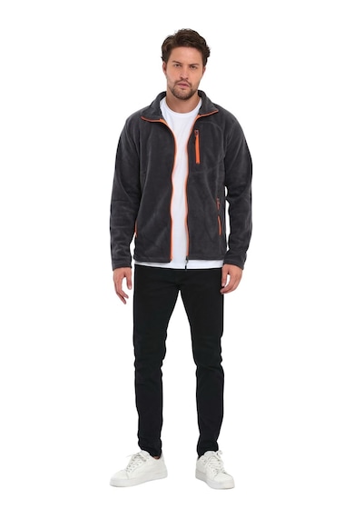 Genius Store Erkek Tam Fermuarlı 3 Cepli Outdoor Polar Ceket Tactical Flecee Polar Füme