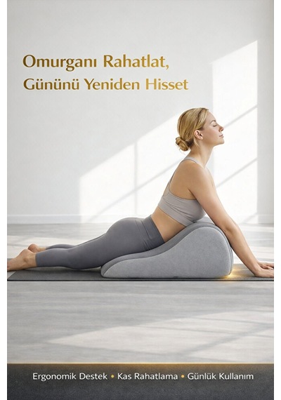 Çok Amaçlı Ortopedik Bel Minderi Visco,-yıkanabilir Kılıf 23x50x40 Gri
