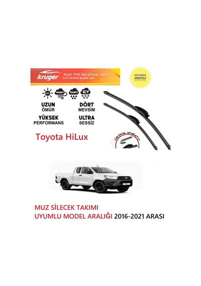 Toyota Hilux 2019 Model Muz Silecek Takımı Araca Özel . Aparat
