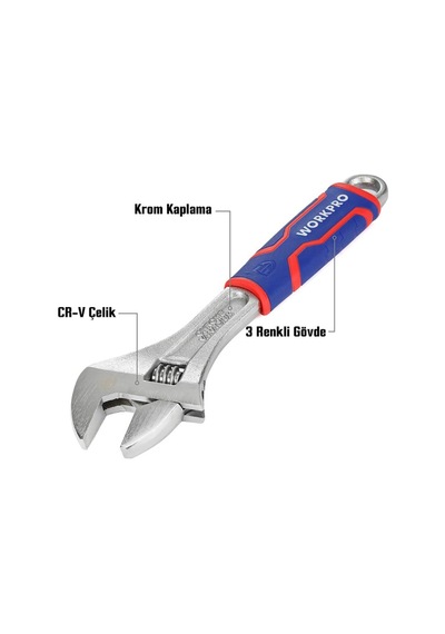Workpro Wp272012 250mm Cr-v Profesyonel Kurbağacık Anahtar