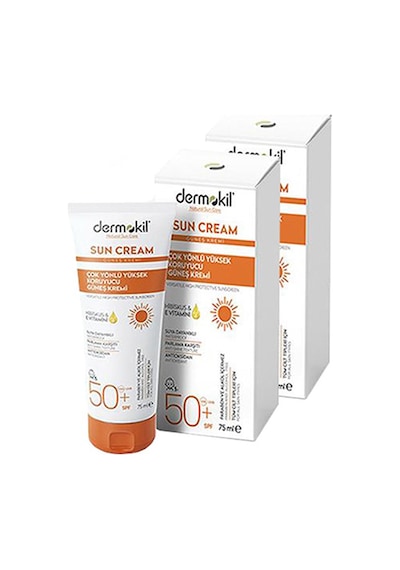 Dermokil Sun Cream Çok Yönlü Yüksek Koruyucu Güneş Kremi SPF50+ 2 x 75 ML