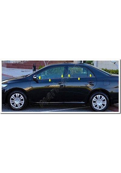 Woc Chrome Toyota Corolla Uyumlu Krom Cam Çıtası 2007-2012 4 Parça Pasla