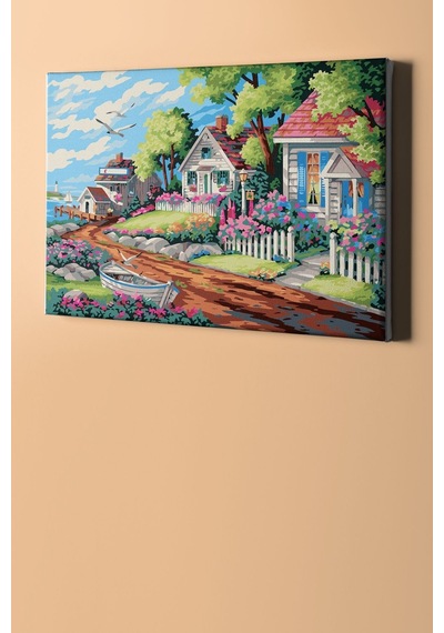 Webstyle Sayılarla Boyama Seti Kasnaklı Sakin Kasaba 40 X 50 Cm