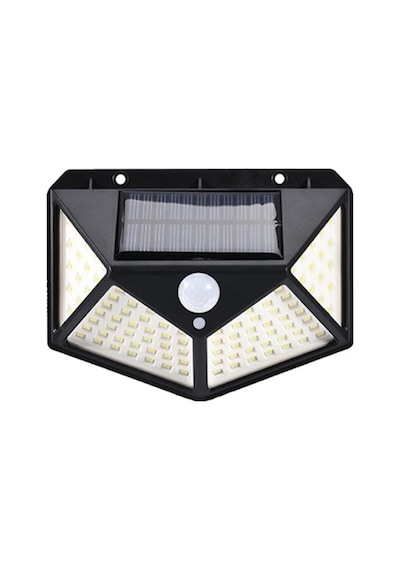 100 Led'li Güneş Enerjili Solar Duvar Apliği - 1200 Lümen Hareket Sensörlü 3 Modlu Bahçe Aydınlatması, Duvar Ar Diğer