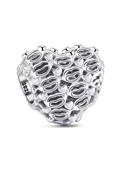 Kalp İmgeli Kalp Charm Gümüş