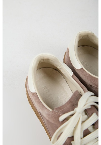 Krahe Palminteri 2 Erkek Hakiki Deri Bağcıklı Vizon -ekru Sneakers