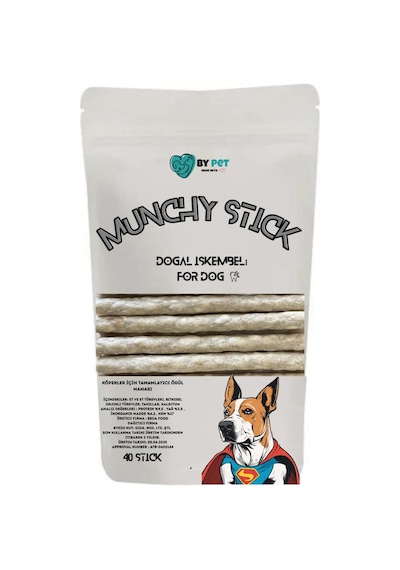 Doğal İşkembeli Köpek Ödül Maması, Köpek Munchy Çubuk 40 Adet