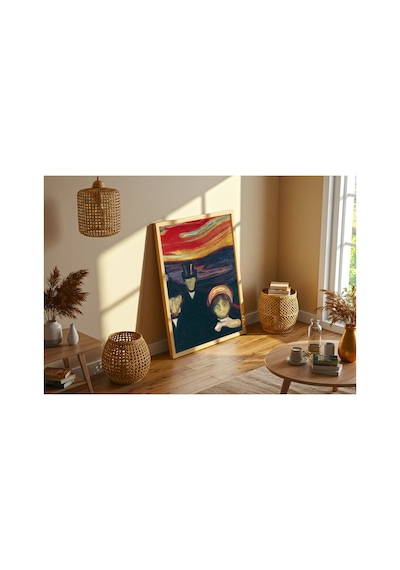 Modern Sanat Munch Endişe Çerçevesiz Poster 21x30 Cm A4 Tablo Modern Sanat Ekspresyonizm