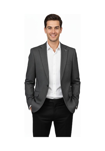 Suitmen Erkek Tek Spor Ceket Çift Yırtmaçlı Bgl-st04982 Füme