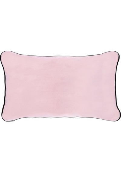 Biyeli Kırlent Yastık Kılıfı Açık Pembe 50x30