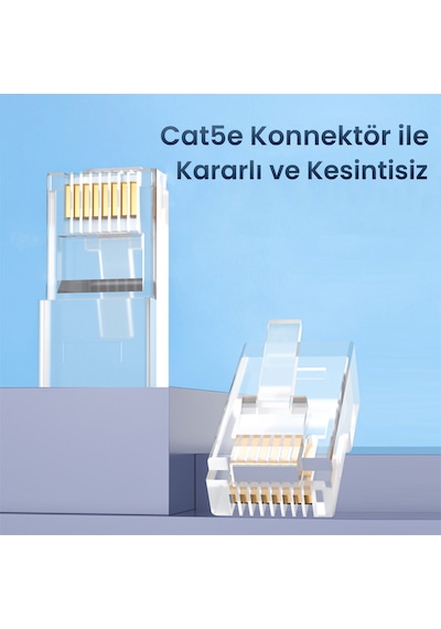 Veggieg Cat5e Rj45 Jack Ethernet Konnektörü Altın Kaplama 100 Adet