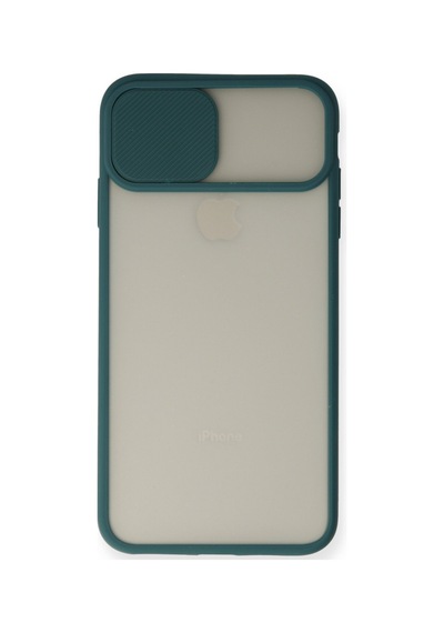 Apple iPhone  Uyumlu,  X Kılıf Palm Buzlu Kamera Sürgülü Silikon - Yeşil