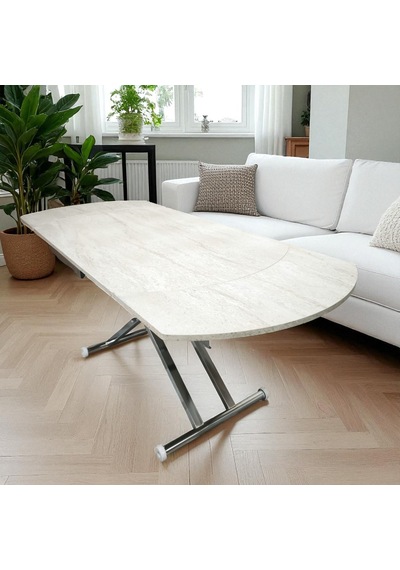 Oval Yan Baştan Açılır Akıllı Masa Üst Tabla Mdf Yüksekliği Ayarlanabilir Pratik Krom Kaplama Traverten Oval Yan Baştan Açılır Akıllı Masa Üst Tabla Mdf Yüksekliği Ayarlanabilir Pratik Krom Kaplama Traverten