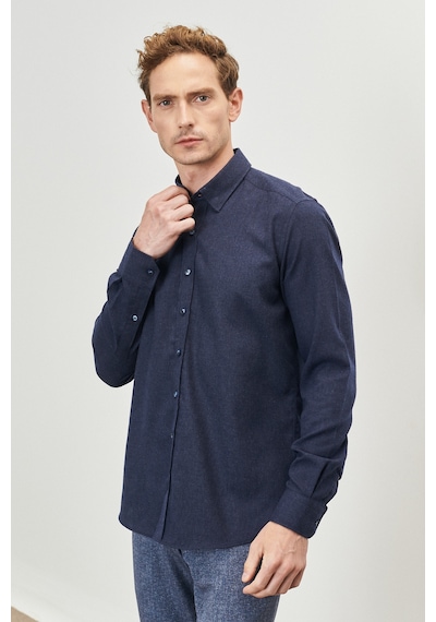 AC&Co / Altınyıldız Classics Erkek Lacivert Slim Fit Dar Kesim Düğmeli Yaka Flanel Oduncu Gömlek 4A2023100029LACM Lacivert AC&Co / Altınyıldız Classics Erkek Lacivert Slim Fit Dar Kesim Düğmeli Yaka Flanel Oduncu Gömlek 4A2023100029LACM Lacivert