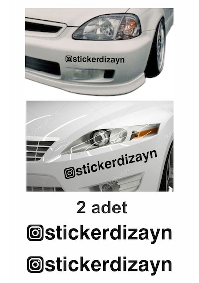 İnstagram Kişiye Özel Sosyal Medya Instagram Araba Oto Motosiklet Sticker 00926 25 Cm