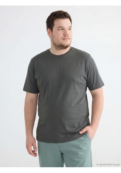 Lcwaıkıkı Classic Haki %100 Pamuk Regular Fit Basic Tişört