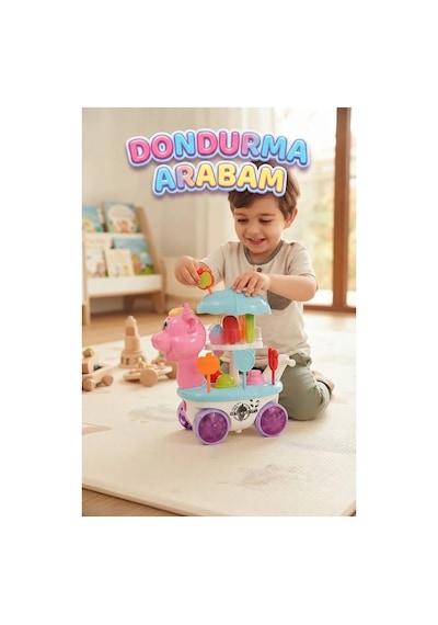 Sesli Işıklı Benim Dondurma Arabam Evcilik Oyuncağı