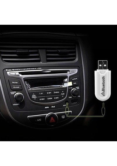 Tr Usb Aux Çift Çıkışlı Bluetooth Ses Alıcısı - Araç İçi Ve Ev Teybi Kablosuz Aparat -al5810