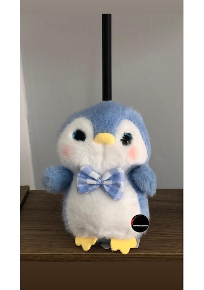 Sevimli Penguen Peluş Oyuncak Anahtarlık Hediyelik Uyku Arkadaşı 15 Cm Mavi