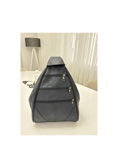 Store Kadın Hakiki Deri Rahat Sırt Çantası Lacivert