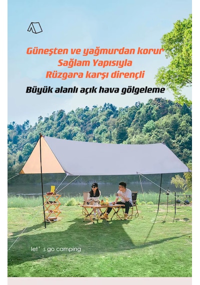 Shufa Glamping 500 300cm Tarp Güneş Ve Rüzgar Koruma Tentesi Bej