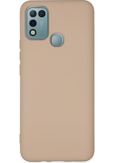 İnfinix Hot 10 Play İçi Kadife Kaplı Esnek Silikon Kapak Ryc/ Nano Lansman Pudra