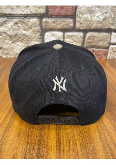 Hamze Ny Newyork Nakışlı Hiphop Snapback Rapper Drip Şapka Cap Siyah - Bej