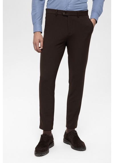 Antioch Erkek Aksesuar Detaylı Slim Fit Pantolon Kahve