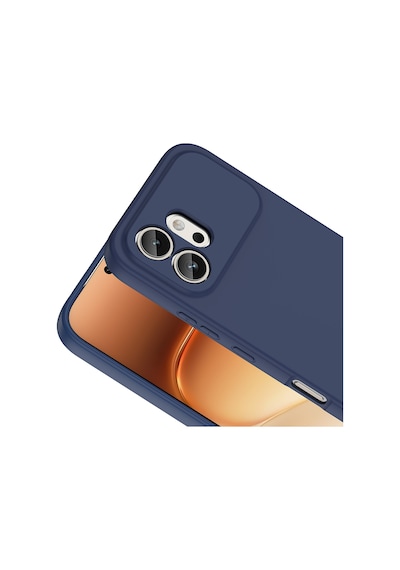 Honor 600  Içi Kadife Lansman Kılıf Ve Şeffaf Temperli Cam Ekran Koruyucu Lacivert