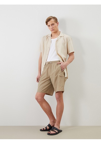 Lcw Swımwear Bej Diz Hizası Boy Basic Erkek Deniz Şortu