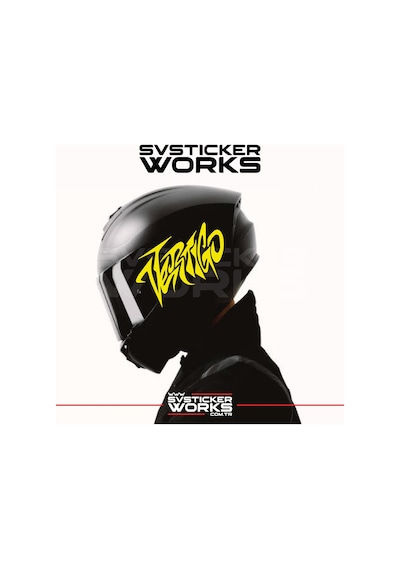 Vertigo Yazılı Kask Sticker Tüm Kasklar Uyumlu Tek Yön 1 Adet Sarı