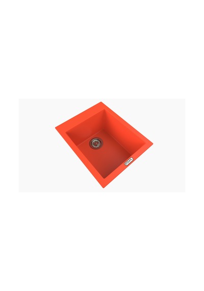 Polex Cristalüx Granit Evye P-05 Turuncu Tezgah Altı Ve Tezgah Üstü Kare Mutfak Evyesi 41x51 CM
