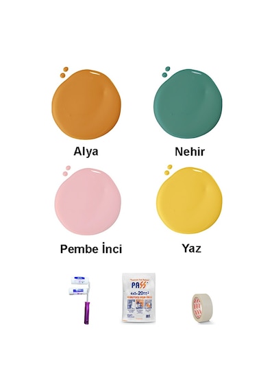 Bi Boya Geometrik Duvar Boyama Seti 8 - 1 L